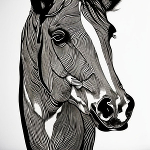 Claire. Horse. Line Art.