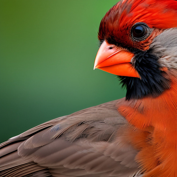 Attentive. Cardinal. Print