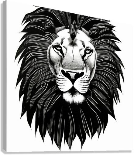 Leo. Horse. Line Art. Canvas Print