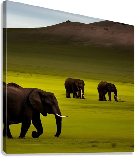 Serene. Elephants Canvas Print