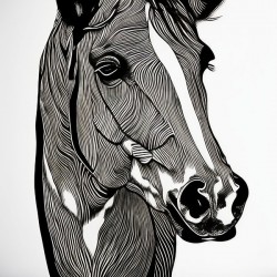 Claire. Horse. Line Art.