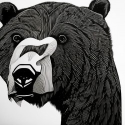 The Bear. Line Art.