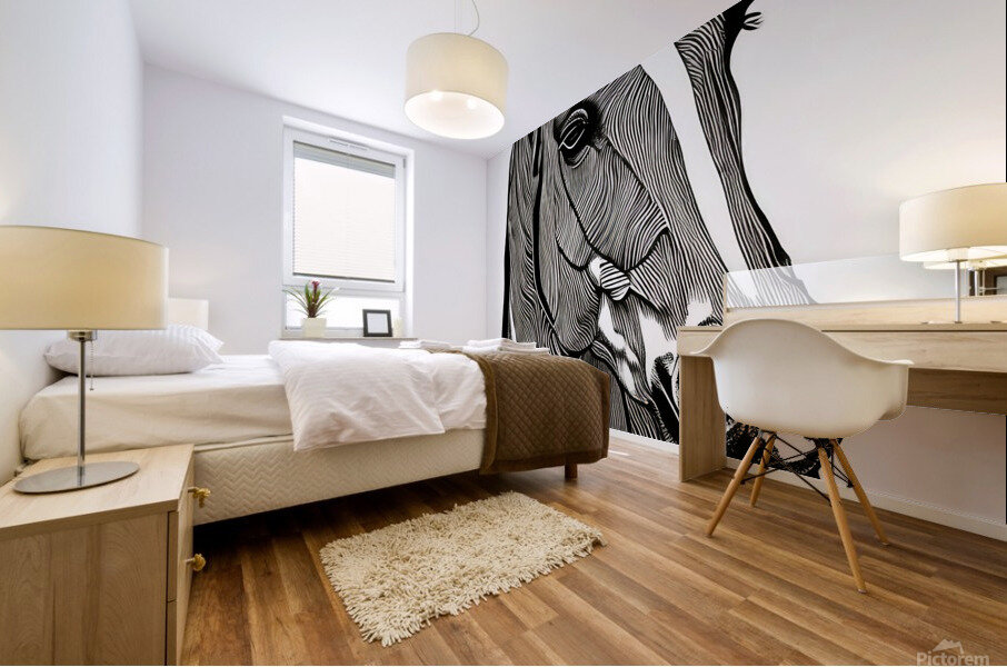 Claire. Horse. Line Art. Mural print