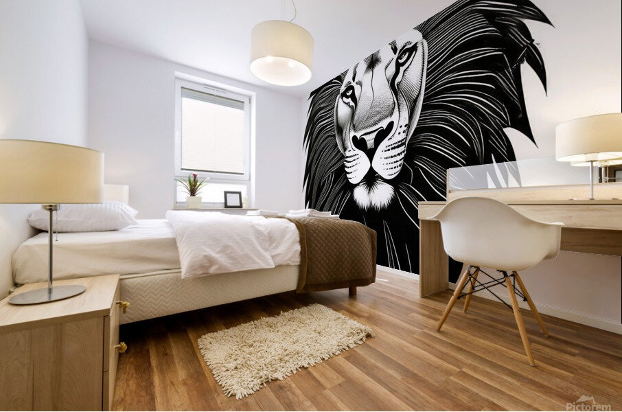 Leo. Horse. Line Art. Mural print