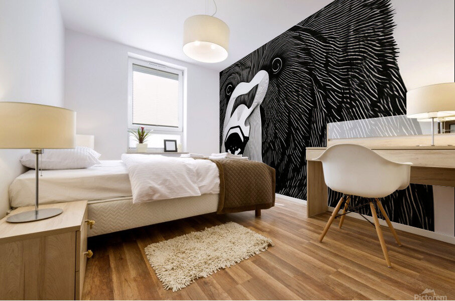 The Bear. Line Art. Mural print
