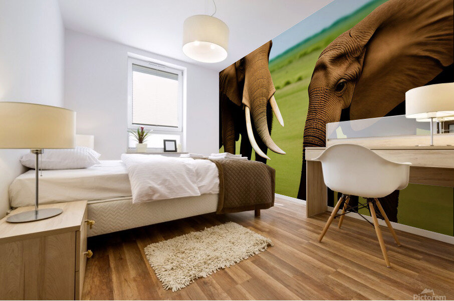 Elephant Love.  Mural print