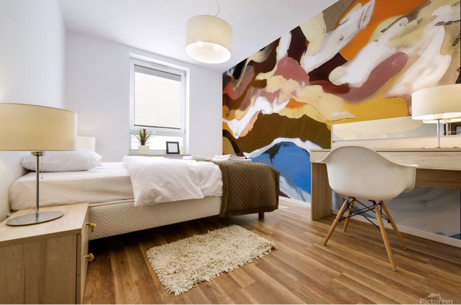 Mountain View. Painting Mural print