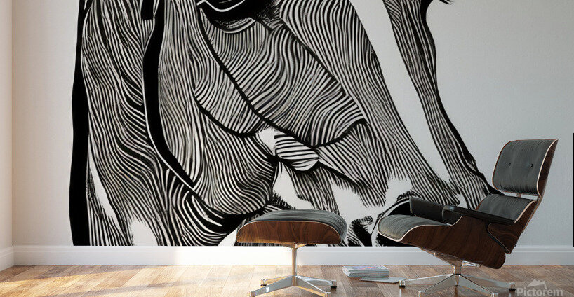 Claire. Horse. Line Art. Wall Murals