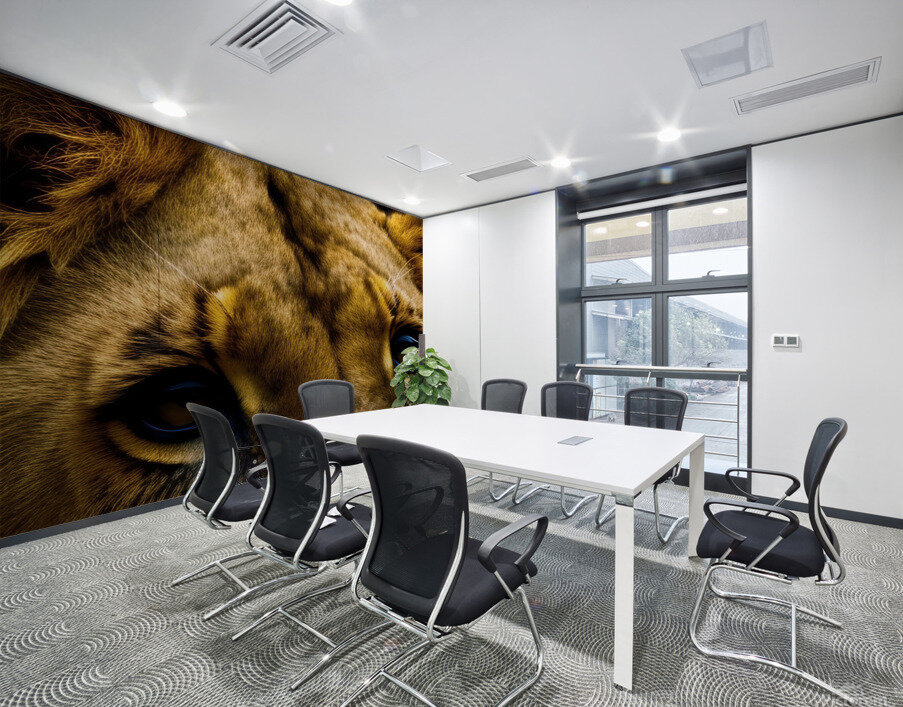 Focused. Eyes. Wall Printing