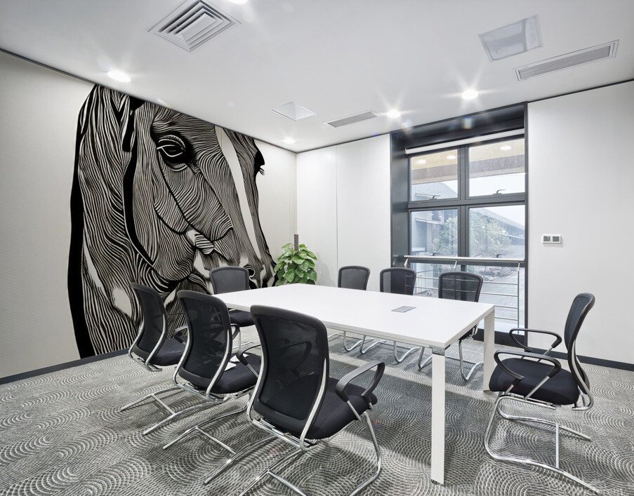 Claire. Horse. Line Art. Wall Printing