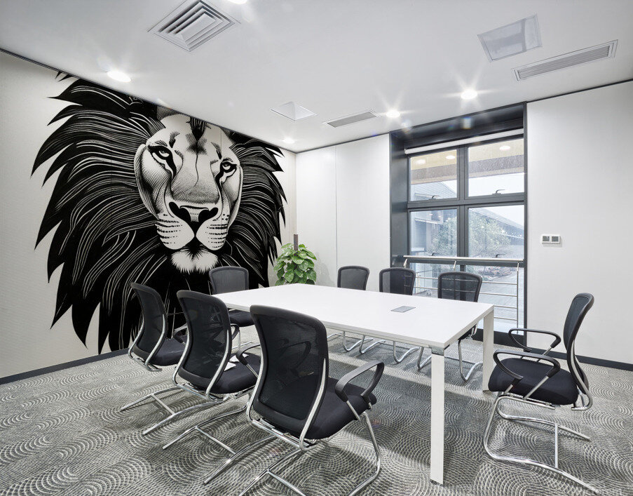 Leo. Horse. Line Art. Wall Printing