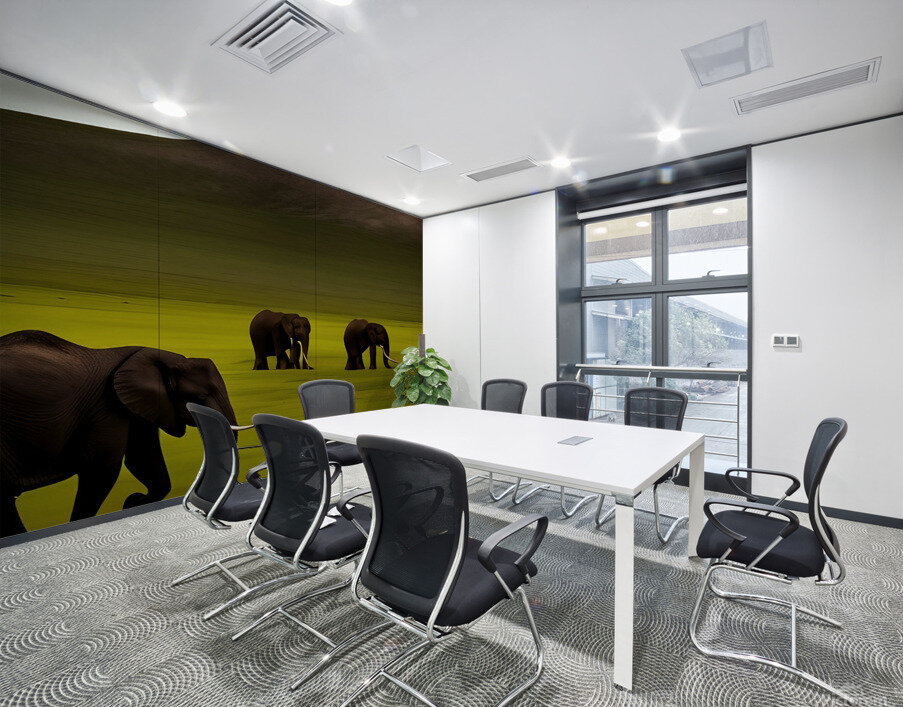 Serene. Elephants Wall Printing