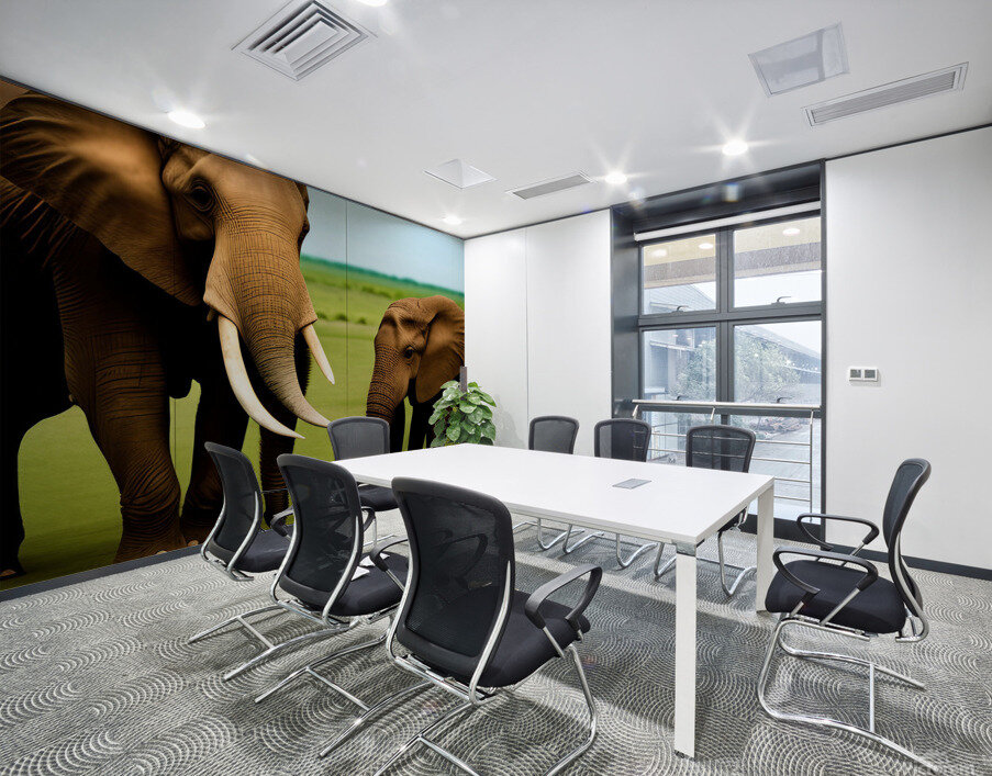 Elephant Love.  Wall Printing